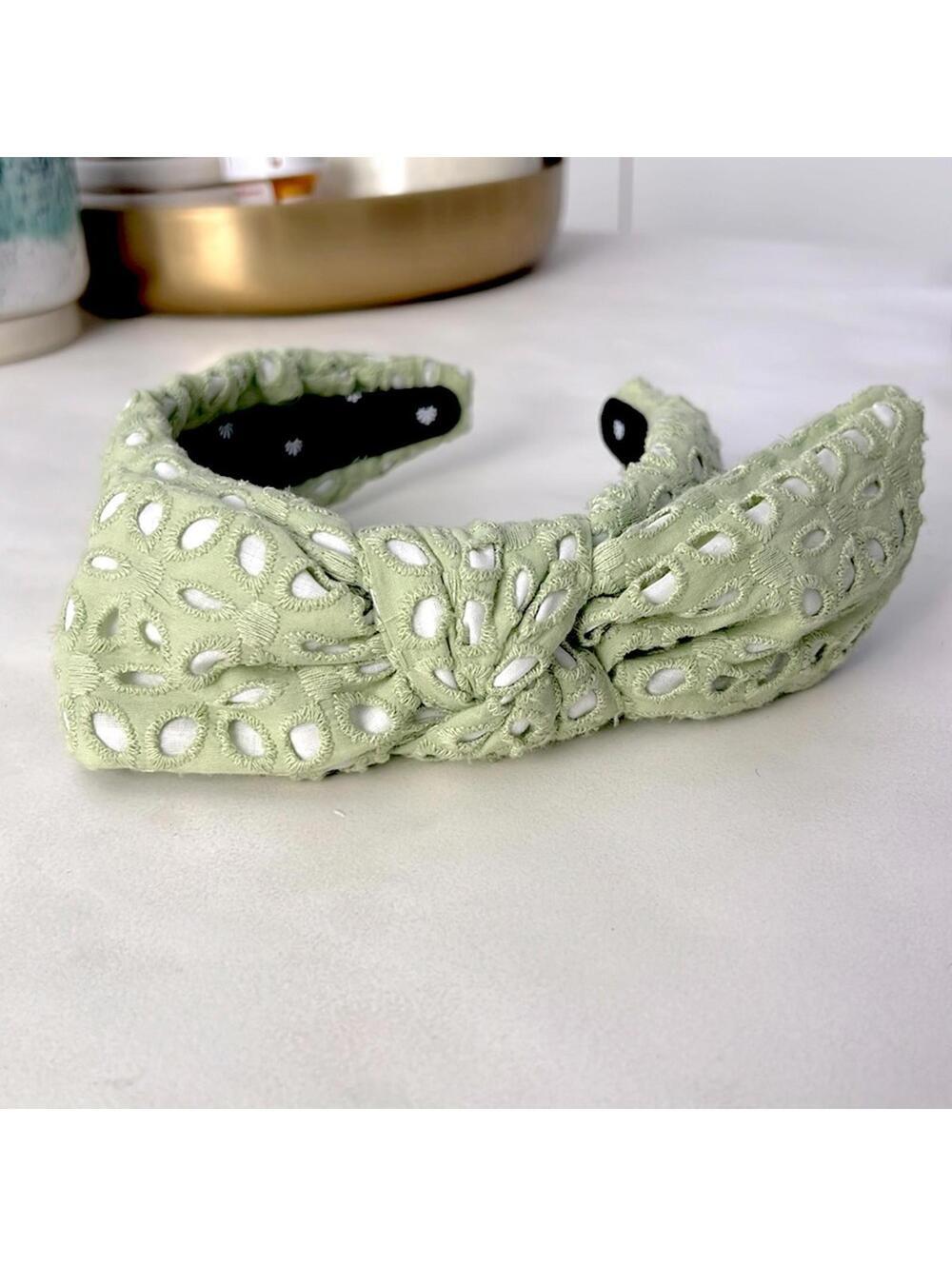 LELE SADOUGHI Sage Eyelet Holly Bow Headband - Picture 4 of 8